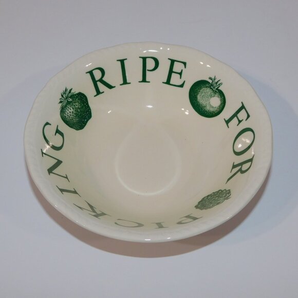 Set 2 Wood & Sons The Kitchen Garden Green Ripe For Picking Fruit Bowls 6.5" - Picture 4 of 4